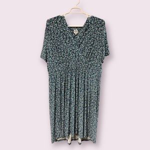 Anne Klein Women’s Blue / Green Floral Midi Dress Size 2X